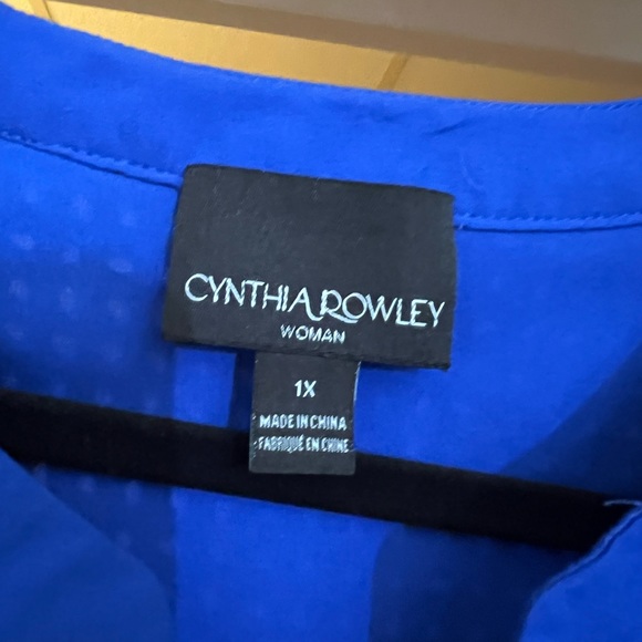 Cynthia Rowley | Electric Blue buttoned sleeveless blouse cutout 1x 14/16 - Picture 4 of 10